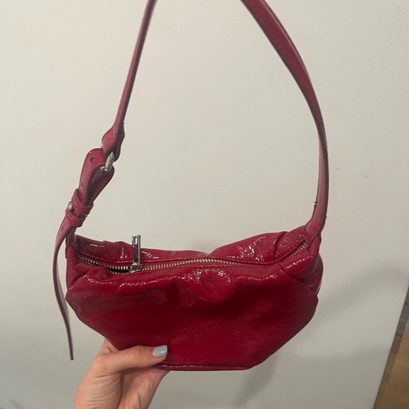 Fun ZARA Red Patent Leather Shoulder Bag - Picture 2 of 3
